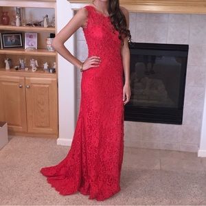 Red Prom Dress Red Lace by Mori Lee